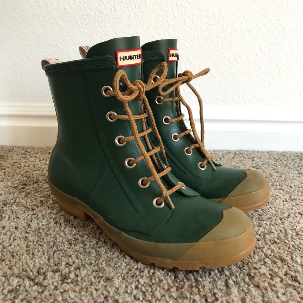Hunter Thurloe Short Wellies/Hunter Green Rain Boots Size US 7/EUR 37